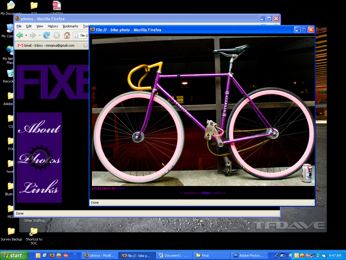Bike photo page