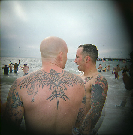 Tattooed men Coney Island Brooklyn 2008 Toseemy