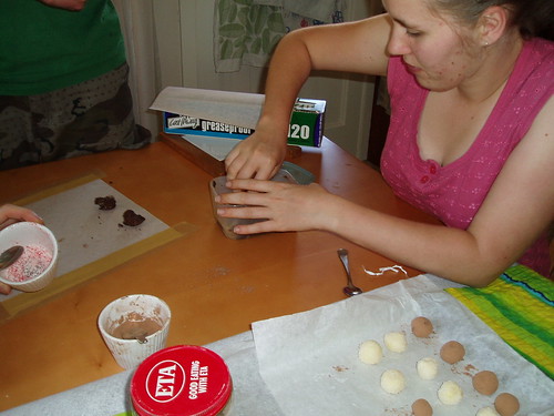 Helen making truffles
