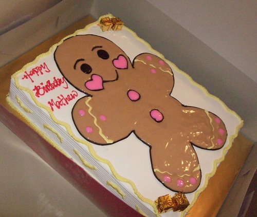 gingerbread man birthday cake