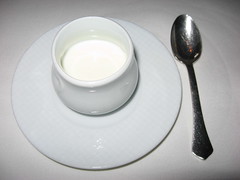 Per Se: Yogurt pot de creme with blueberry jam