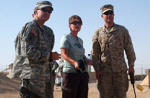 Sarah Palin with the troops in Kuwait
