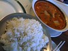 Curry soup and rice