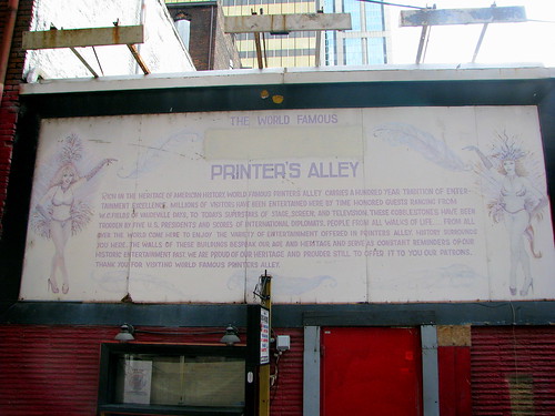 World Famous Printer's Alley sign