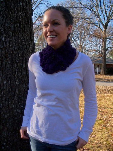 Purple Crocheted Neck Warmer