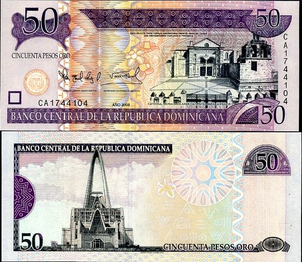 50 Pesos Oro Dominikánska republika 2008