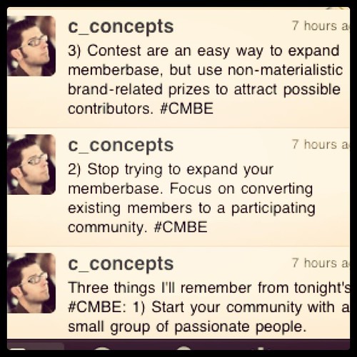 I like @c_concepts one-page summary of yesterday's #cmbe