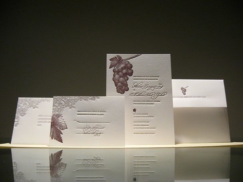 We printed this wedding invitation set for a bride and groom who are getting