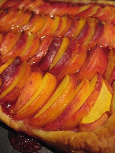 Peach Tart with Raspberry Jam
