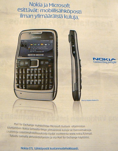 Microsoftin ja Nokian sähköpostin mainontaa