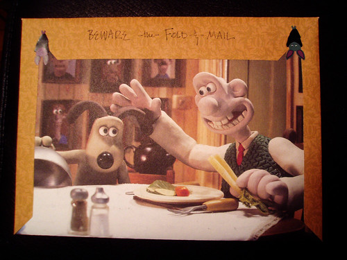 Wallace and Gromit fold and mail, back