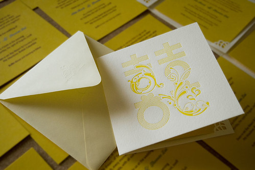 Wedding invitation design with yellow color combination for an invitation