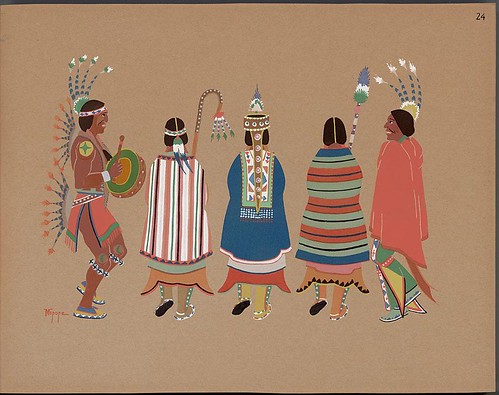 Squaw dance - native American illustration