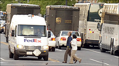 Washington area truck and bus fleets expand their numbers to beat traffic, but the additional vehicles only make matters.