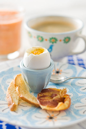 Soft Boiled Eggs with Toast "Soldiers" and Pancetta Chips 1