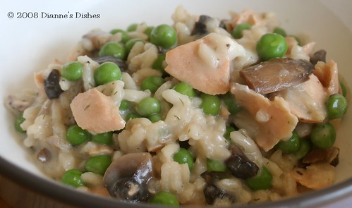 What to do with Those Leftovers...Goat Cheese and Salmon Risotto