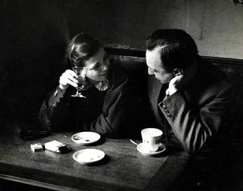 Kertesz -  Elizabeth and I in a cafe in Montparnasse