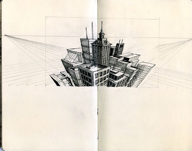 three point perspective cityscape 2007