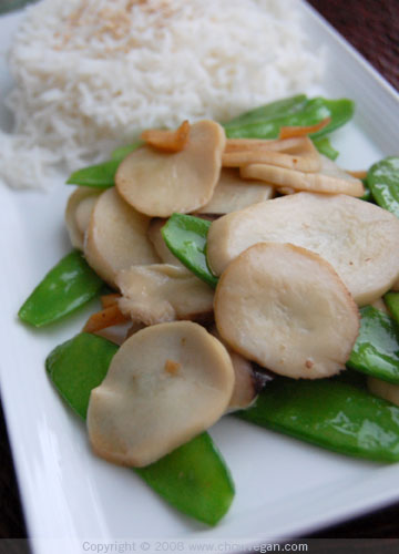 King Oyster Mushrooms with Snow Peas