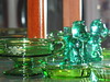 Green Heisey glass