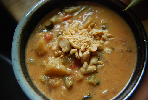 Spicy eggplant peanut soup