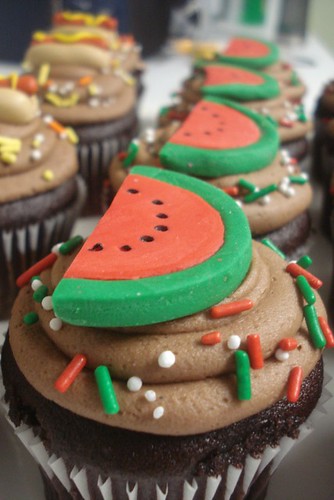 BBQ Picnic Cupcakes- Watermelon