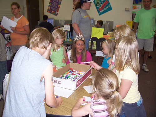 Ambassador Breanna coloring with the kids 