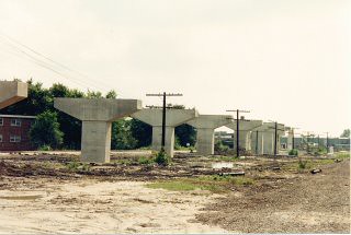 The Chicago Transit Authority's Orange line rapid transit to Midway Airport under construction. Chicago Illinois. May 1990. by Eddie from Chicago