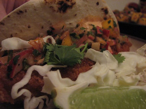 fish taco closeup