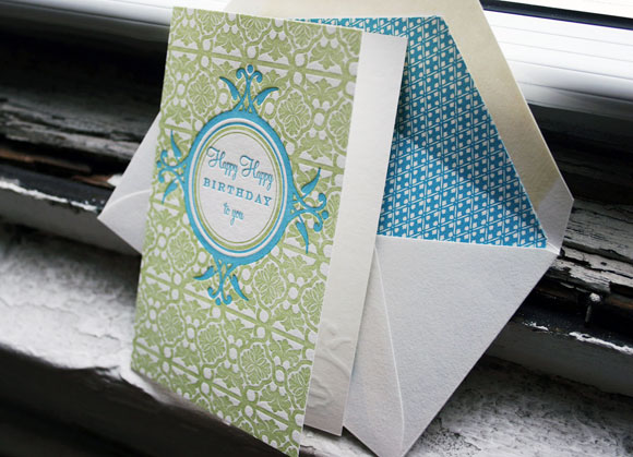 Letterpress happy birthday greeting card - by Smock