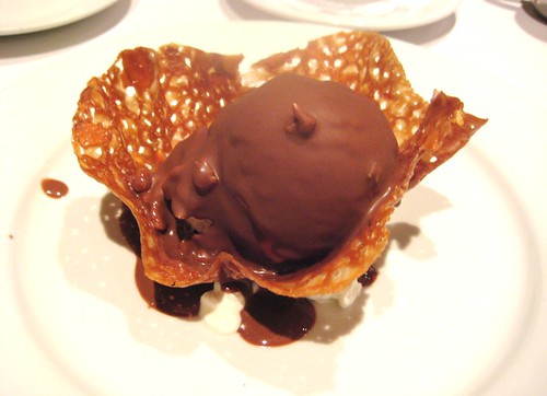 Gold Brick Sundae in a Lace Cookie @ Dal Rae Restaurant by you.
