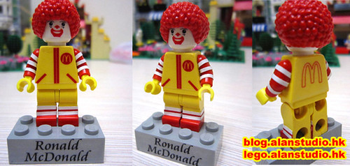 **NEW** Custom Printed RONALD MCDONALD Fast Food Restaurant Block Minifigure 