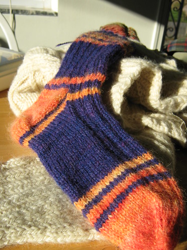 Purple-Tangerine sock #1