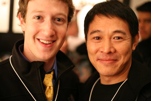 Mark Zuckerberg, founder Facebook, and Jet Li, famous martial arts star