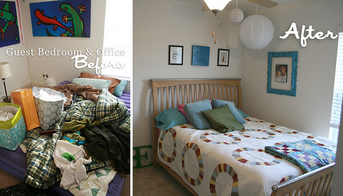 before and after Art Studio Guest Bedroom