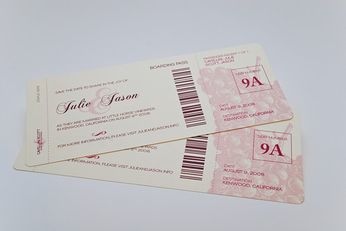 Boarding Pass Save the Dates