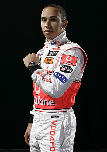F1 Lewis Hamilton with TAG Heuer watch
