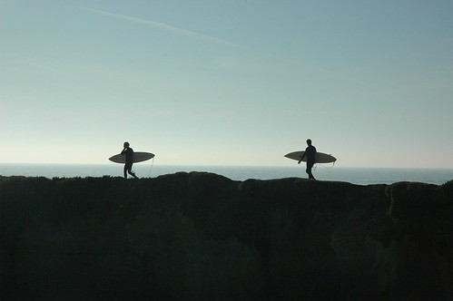 Two Men Surf Boards, Wet Suits, Santa Cruz by Wonderlane
