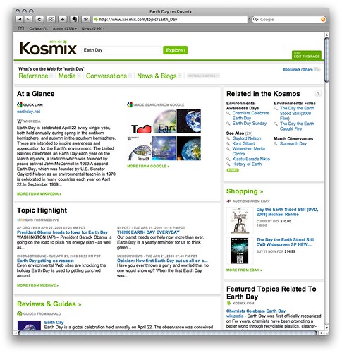 Kosmix.com Search Results for Earth Day