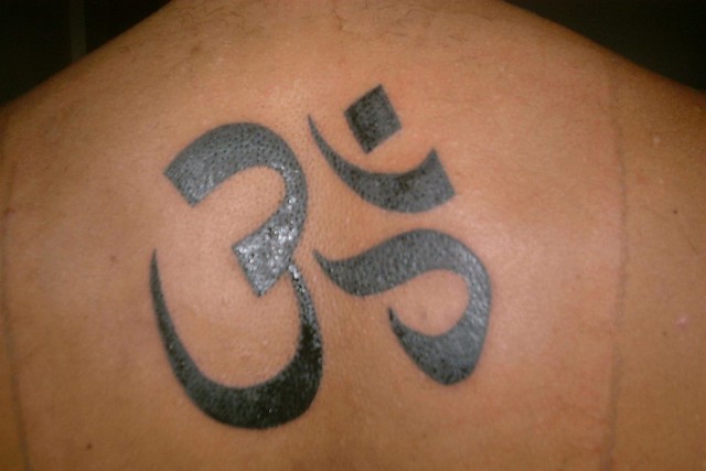 OM tattoo on my back after 3-4 days.