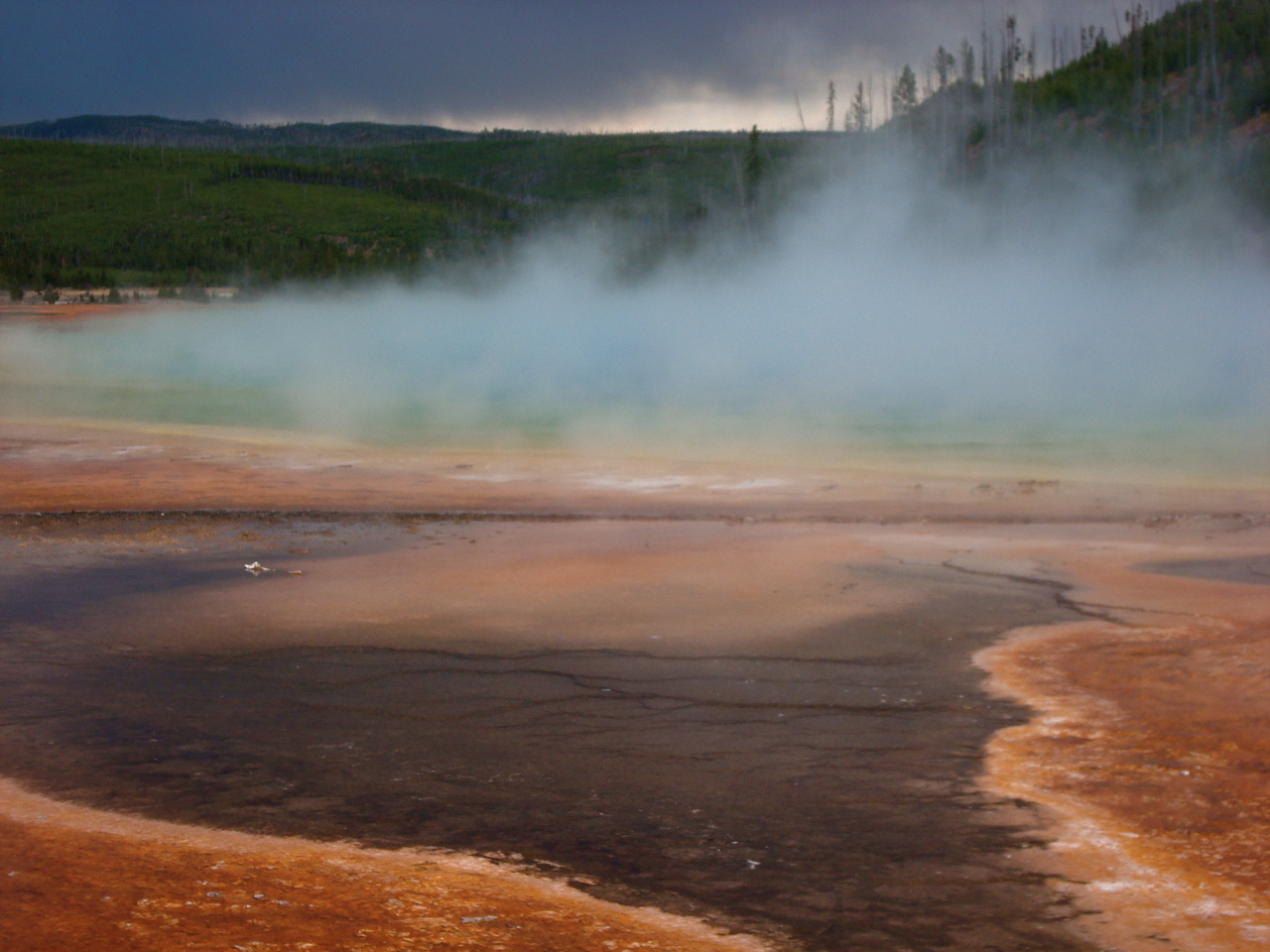 Day 262/366: Grand Prismatic Spring and Approaching Storm