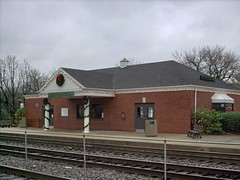 The Brookfield Metra / BNSF Railway commuter rail station at Prairie Avenue. Brookfield Illinois. November 2007.