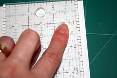 Aligning the ruler for cutting