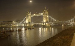 Tower Bridge at Night (Full Moon), London, UK
