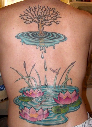 body tattoo man Flower design