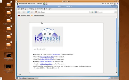 IceWeasel 2.0.0.14 sous Debian Sid