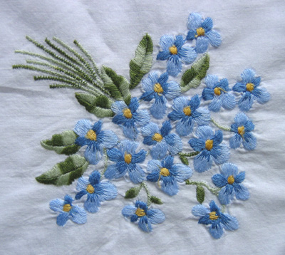 embroidered violets