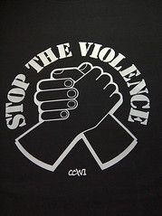 T-shirt "Stop The Violence" grey / b...