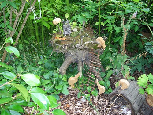 fairy house in tree stump