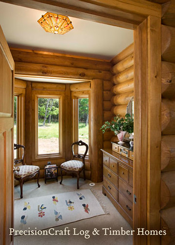 Milled Log Home Dressing Room | Custom Log Home Design | by PrecisionCraft Log Homes,house, interior, interior design